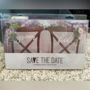 🖤 Bride and Groom Chair Signs NWT